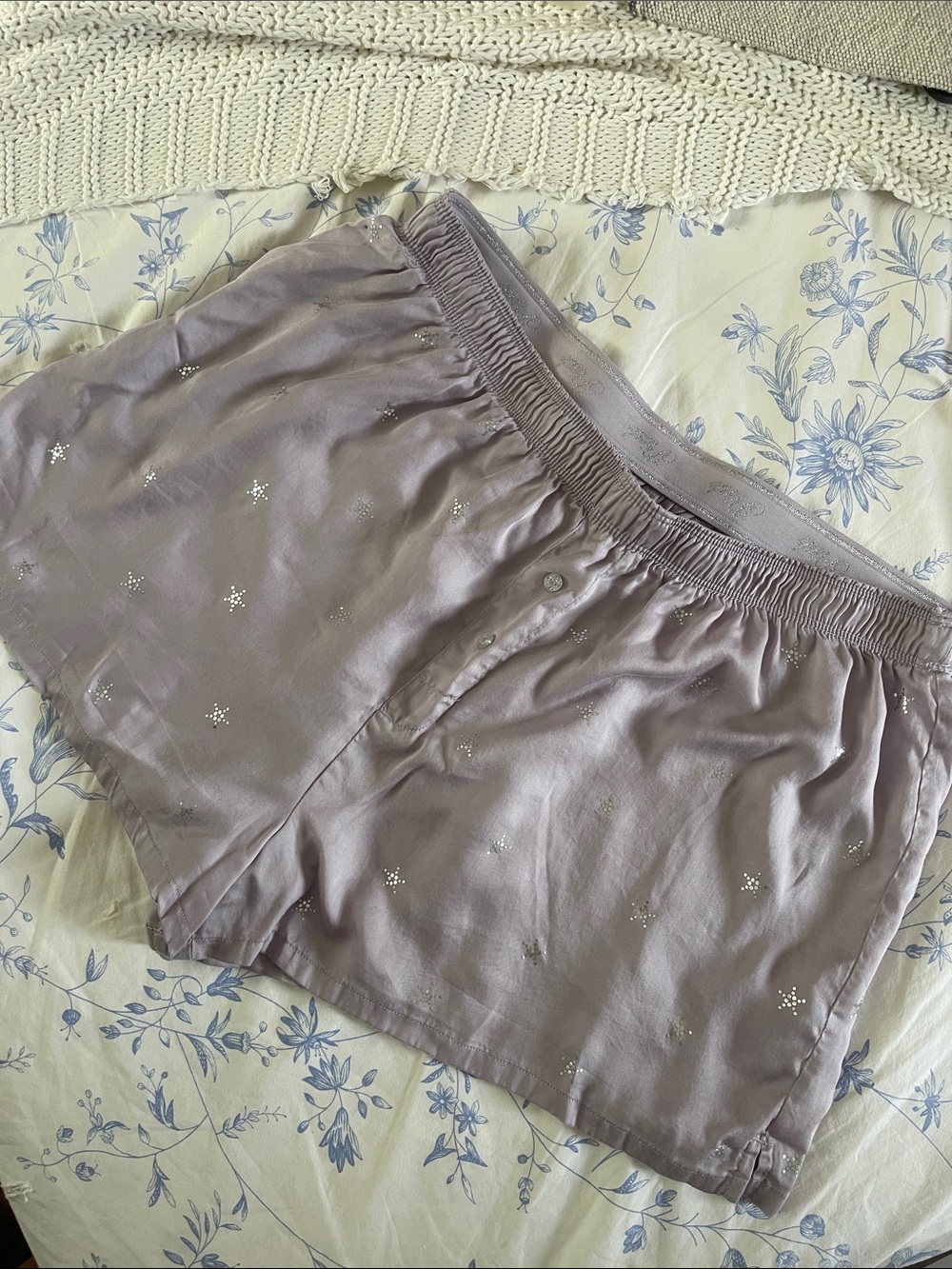Pastel purple with stars Victoria Secret PINK boxer shorts